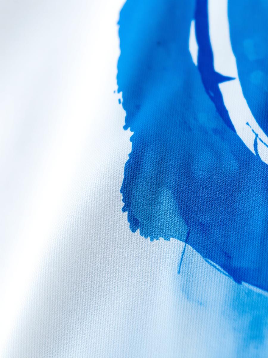 Close-up of a printed shirt graphic